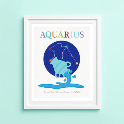 Artwork of Aquarius zodiac sign 