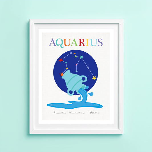 Artwork of Aquarius zodiac sign 