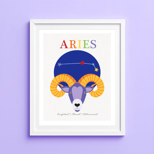 Artwork of an Aries zodiac sign illustration