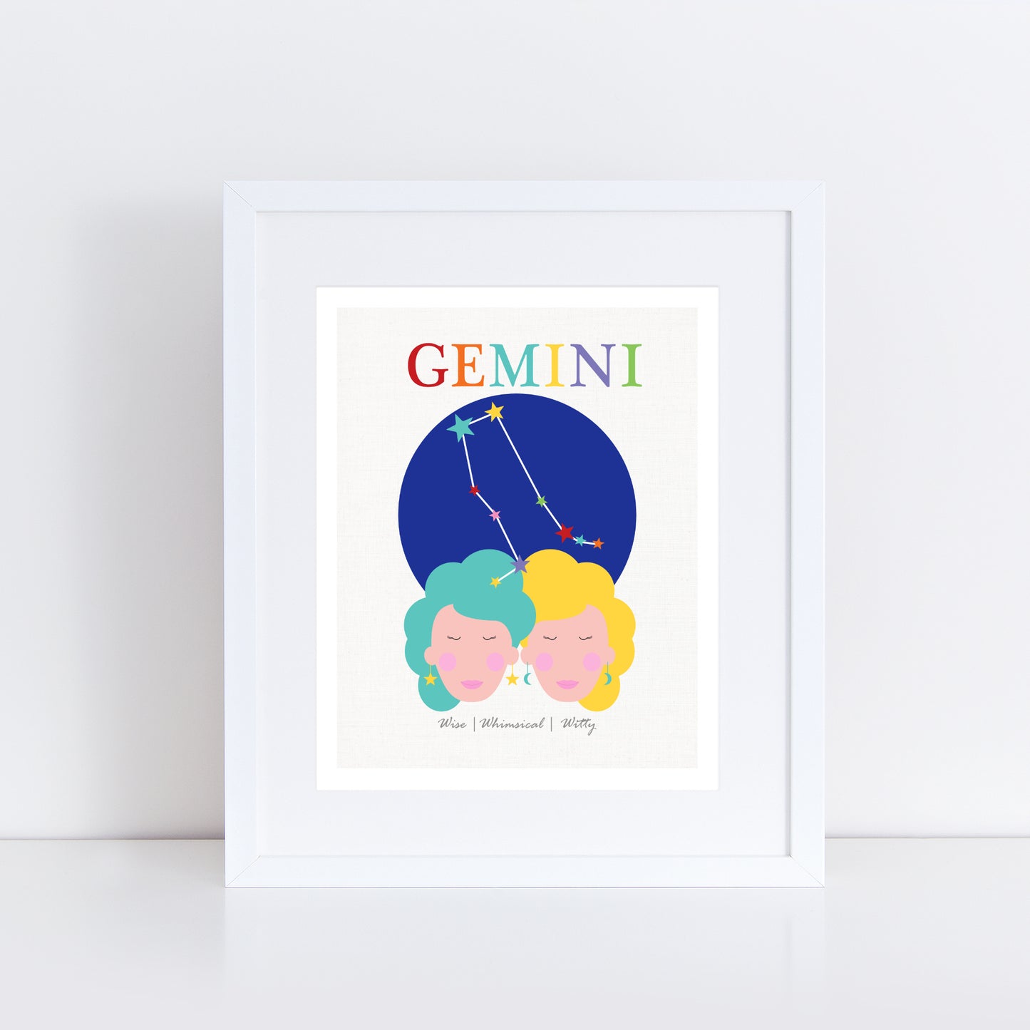 Gemini zodiac star sign birth stats print