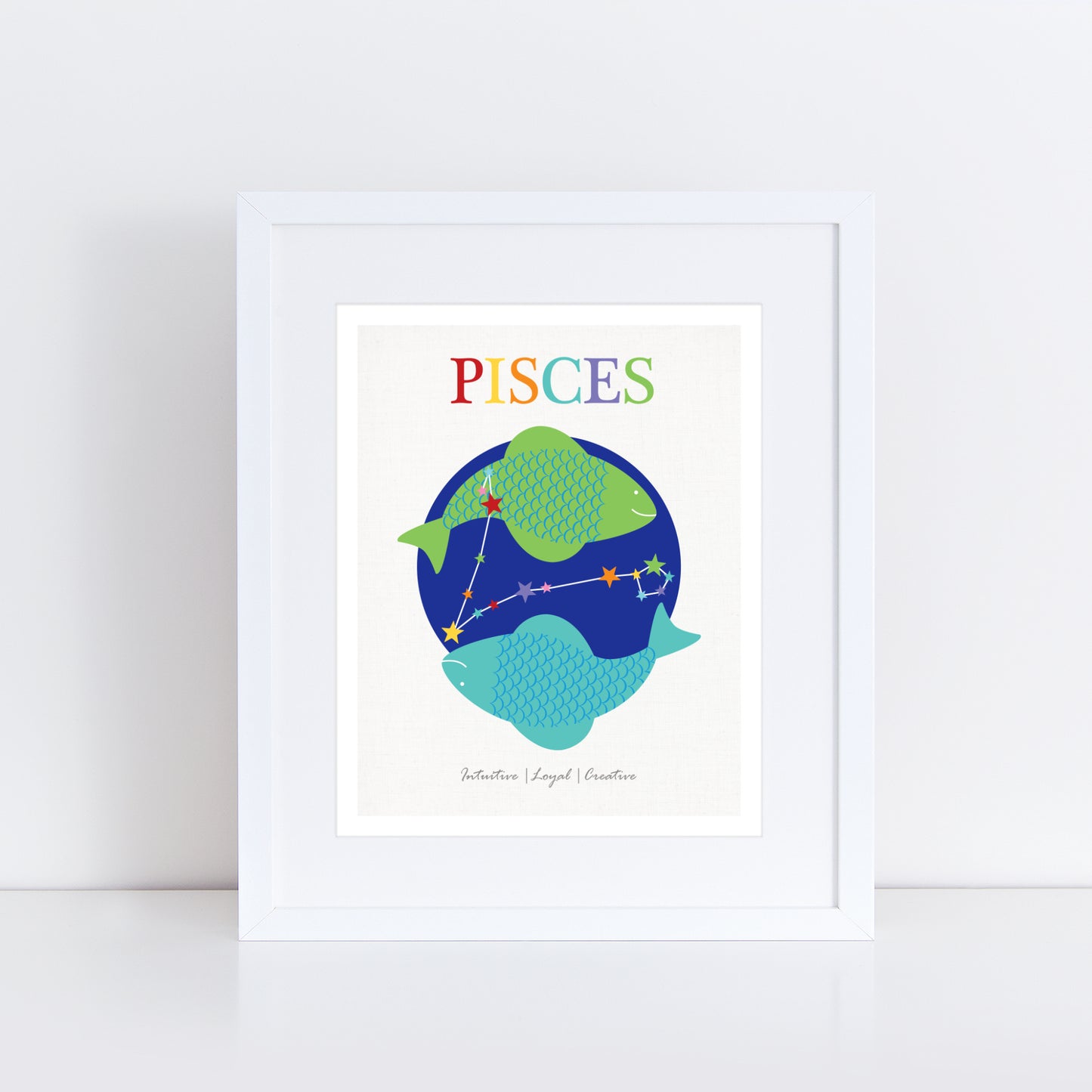 Pisces zodiac star sign birth stats print