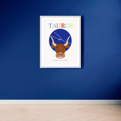 Taurus zodiac star sign birth stats print