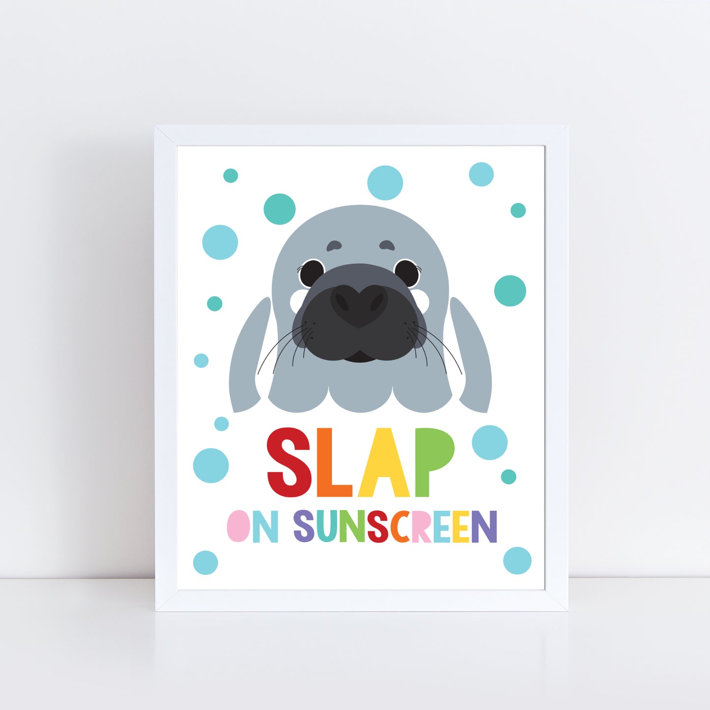 Kids bathroom sea art print set