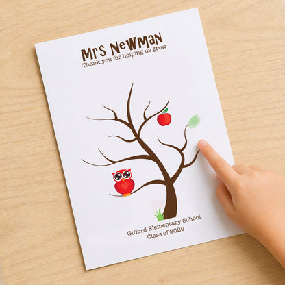 Teach gift fingerprint tree and owl design 