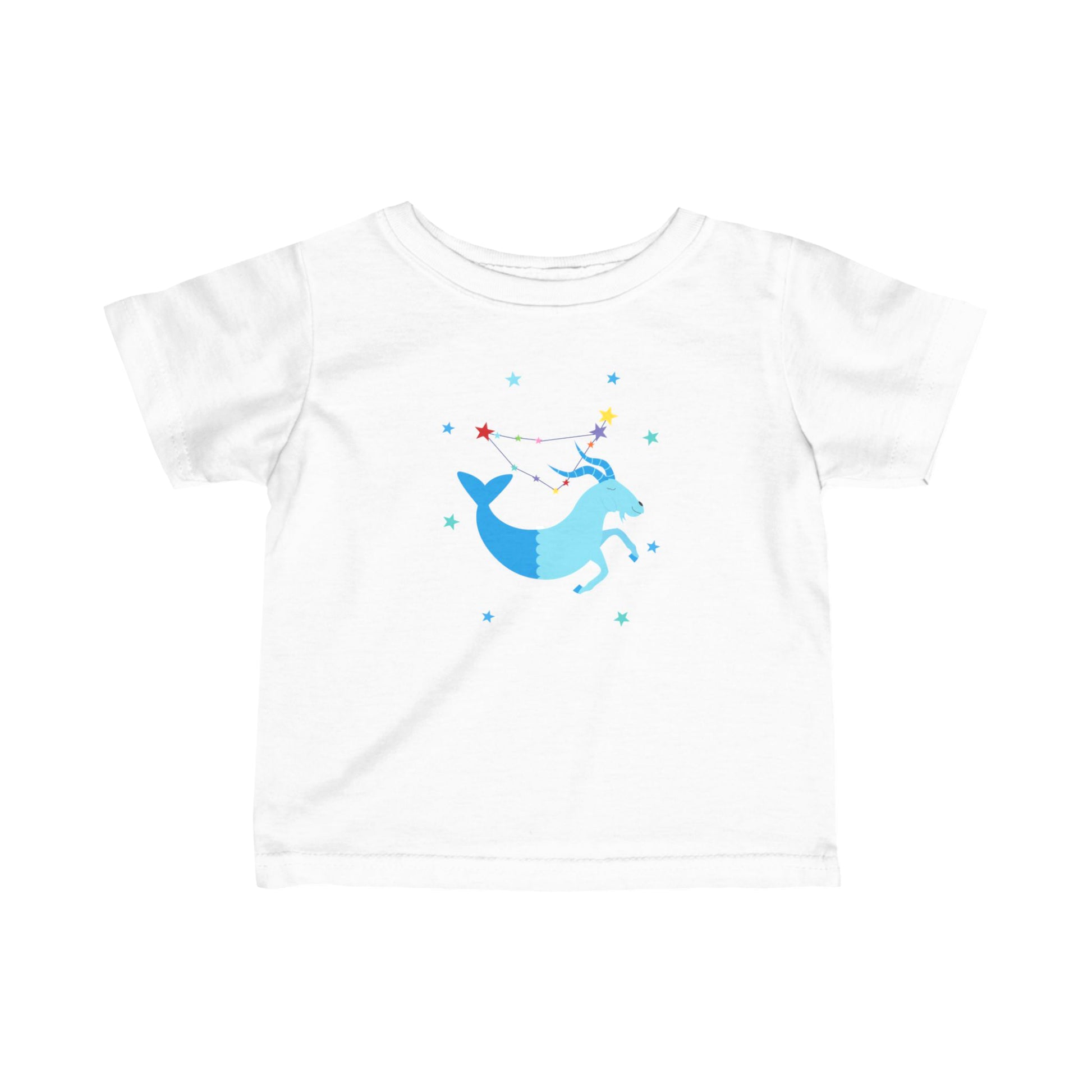 Cute kids capricorn tshirt with colourful illustration
