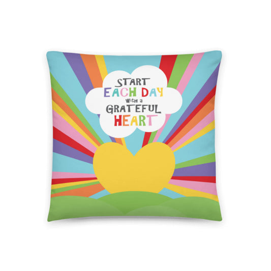 Grateful heart sunrise cushion cover