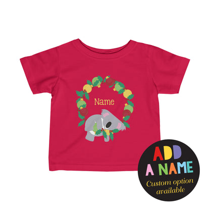 Christmas wreath koala kids t-shirt