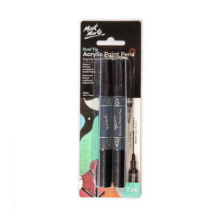 Acrylic paint pens set of 2 in black, white or gold