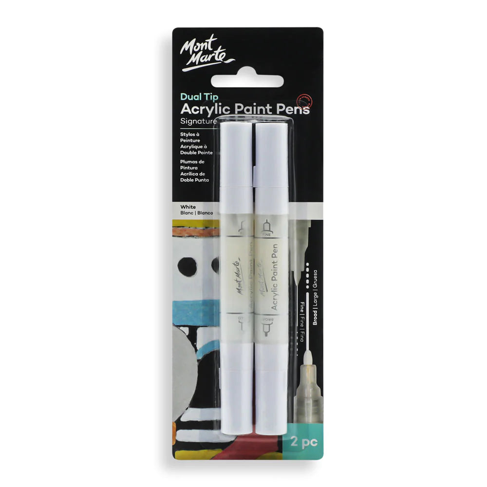 Acrylic paint pens set of 2 in black, white or gold