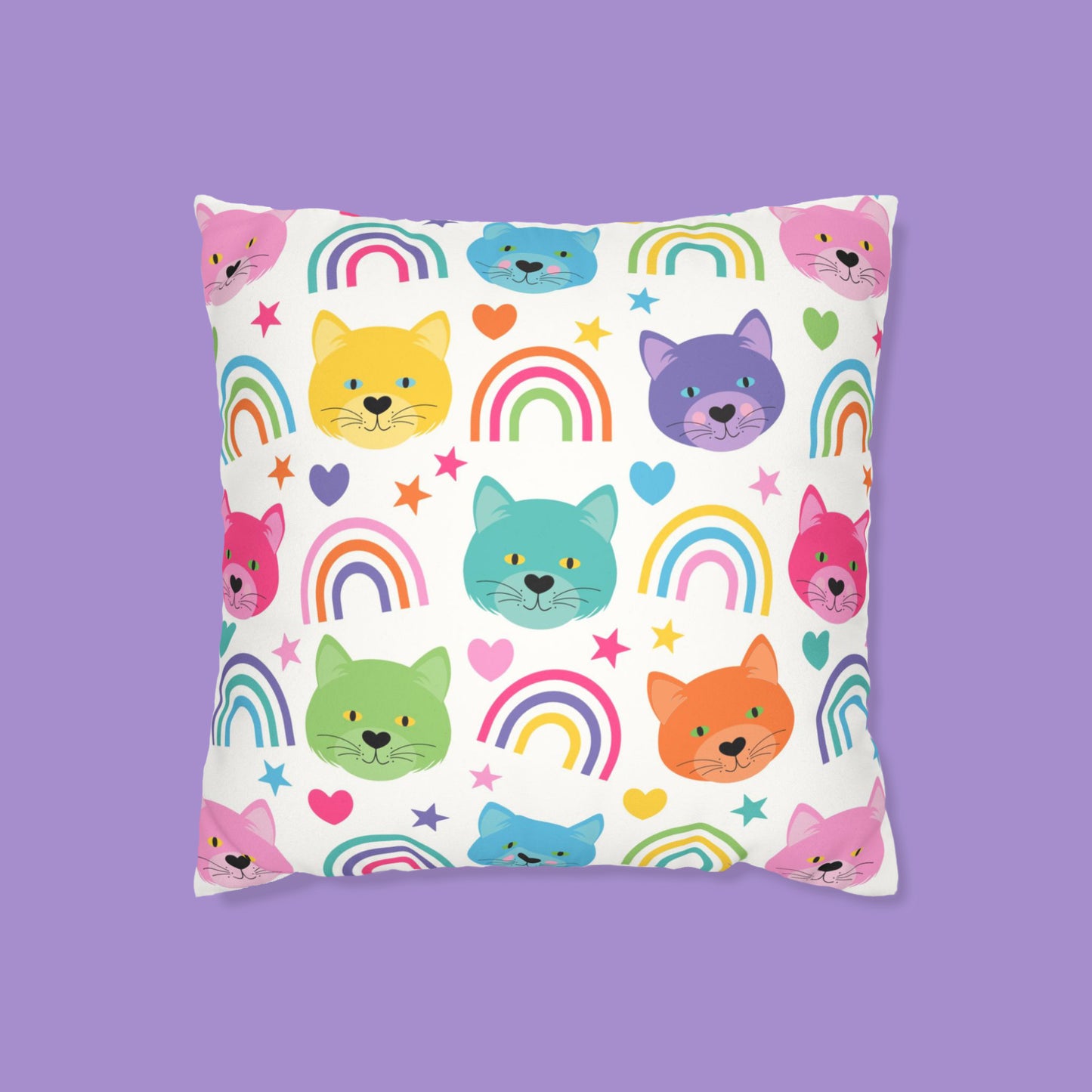 Rainbow kittens cushion cover