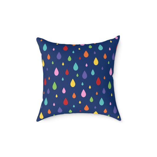 Rainbow raindrops cushion cover