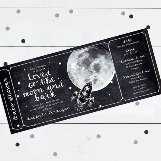 moon and back baby shower invitation - PRINTABLE FILE