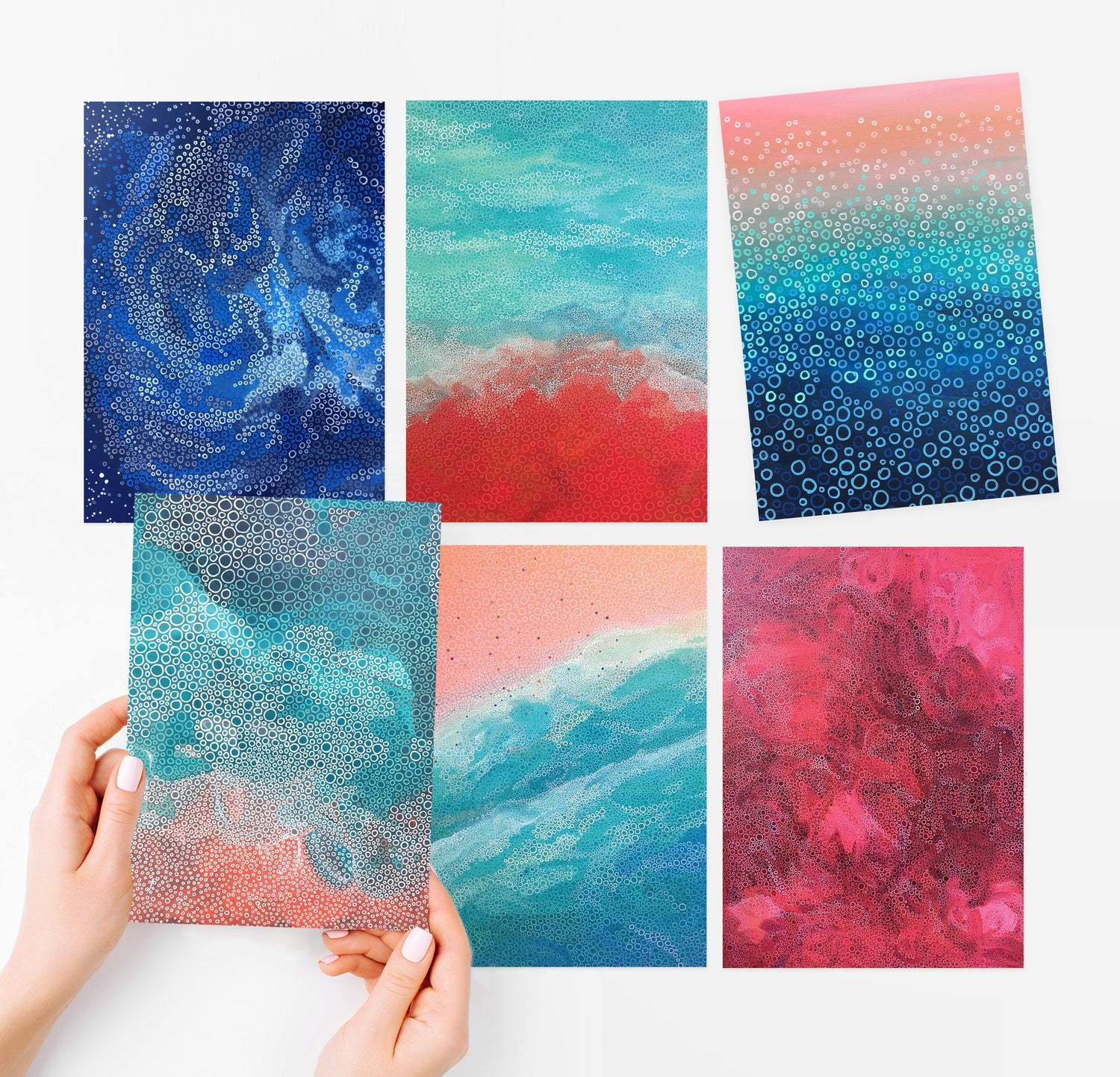 Abstract art greeting cards set of six