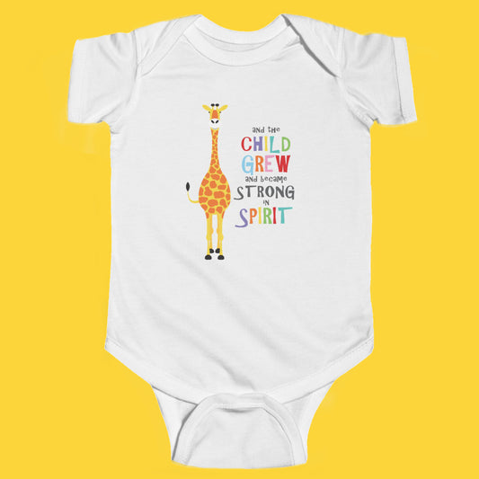 Child grew giraffe baby onesie bodysuit