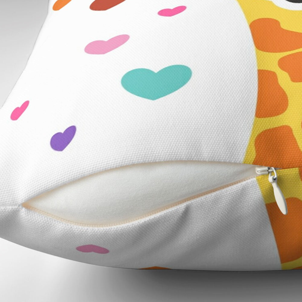 Giraffe kisses cushion cover