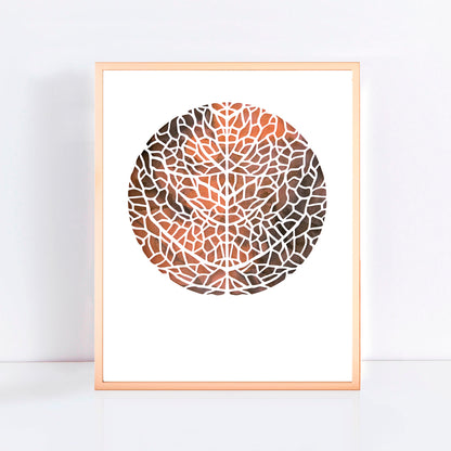 print of a autumnal leaf viens