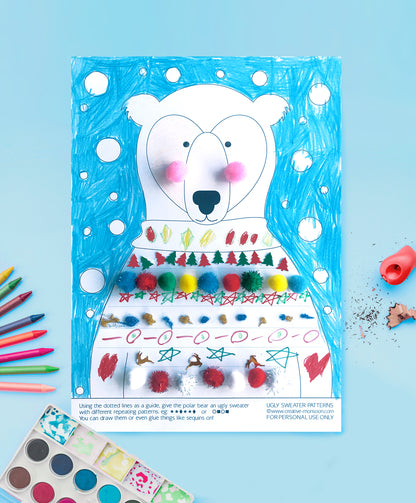 FREE ugly sweater pattern polar bear