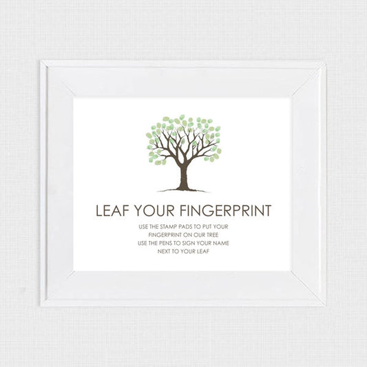 FREE leaf your fingerprint classic tree sign