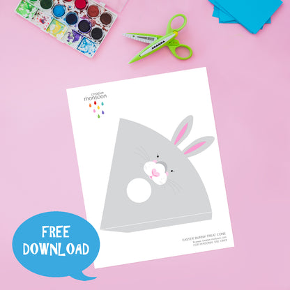 FREE printable easter bunny treat cone