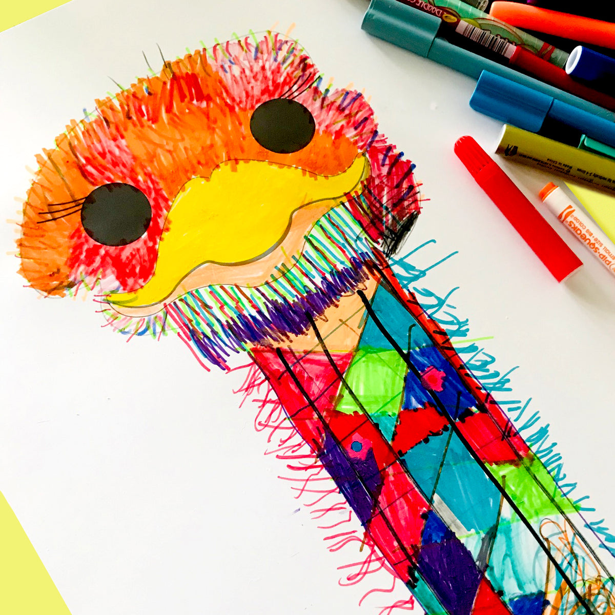 Free Emu Template for Kids | Printable Craft + Colourful Wall Art Ideas ...