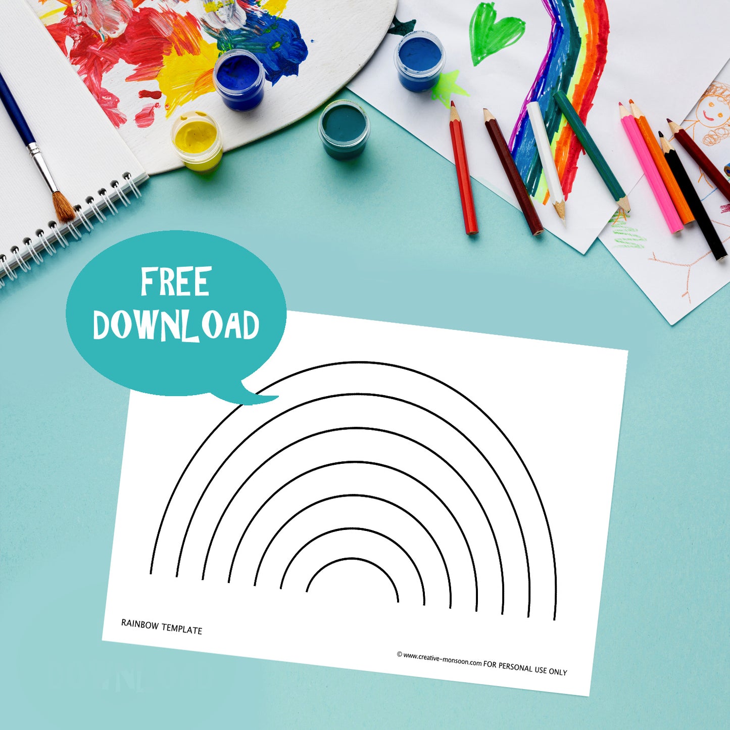 FREE rainbow template download