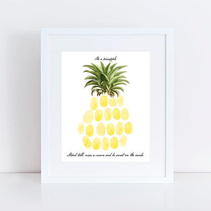 Pineapple fingerprint guest book print