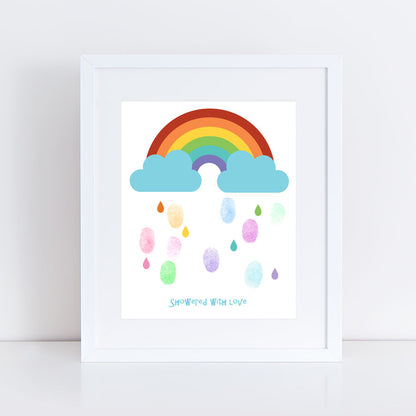 Rainbow fingerprint guest book print