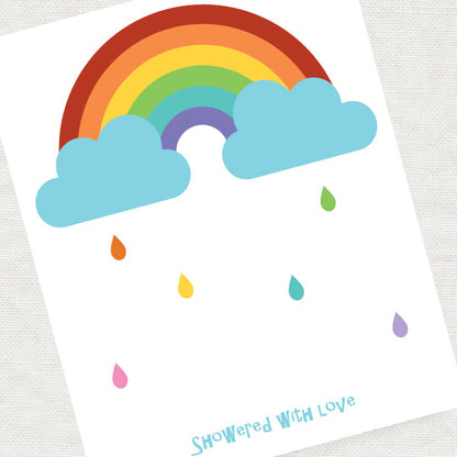 Rainbow fingerprint guest book print