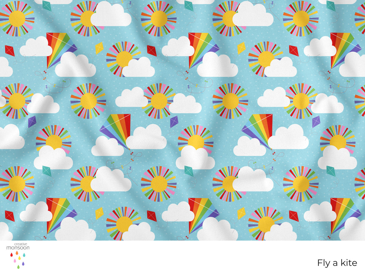Fly a Kite Cotton Fabric