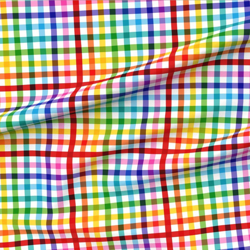 Multicolored checkered fabric pattern