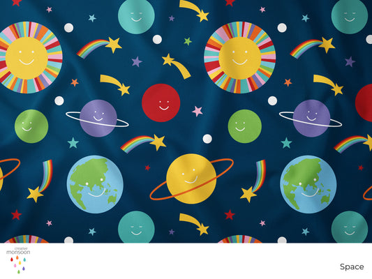 Stellar Smiles Cotton Fabric