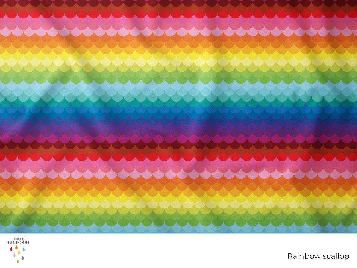 Rainbow Scallop Cotton Fabric