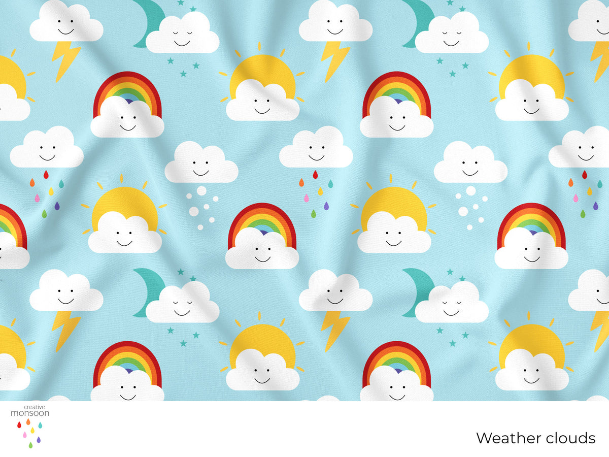 Weather Clouds Cotton Fabric