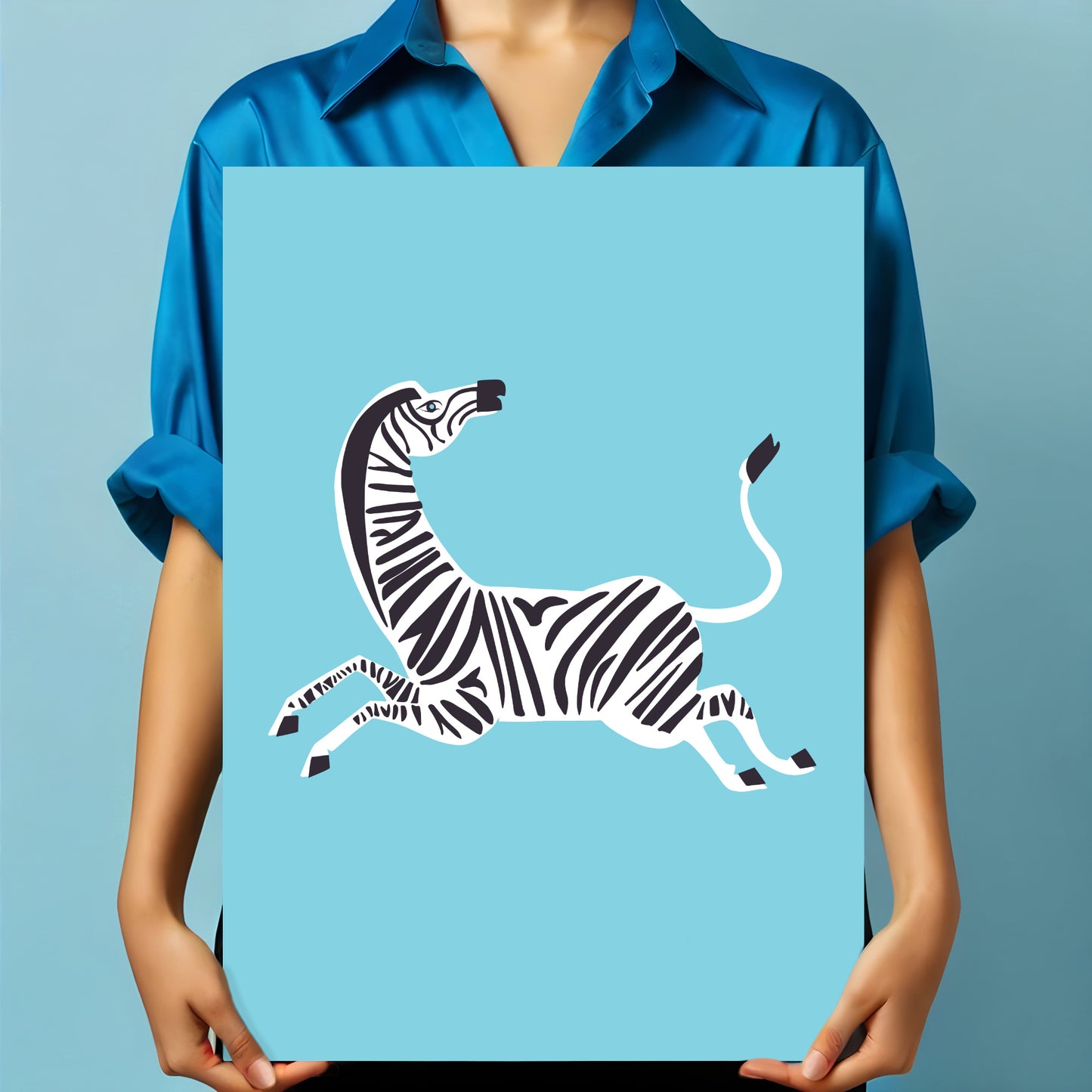 Blue zebra print