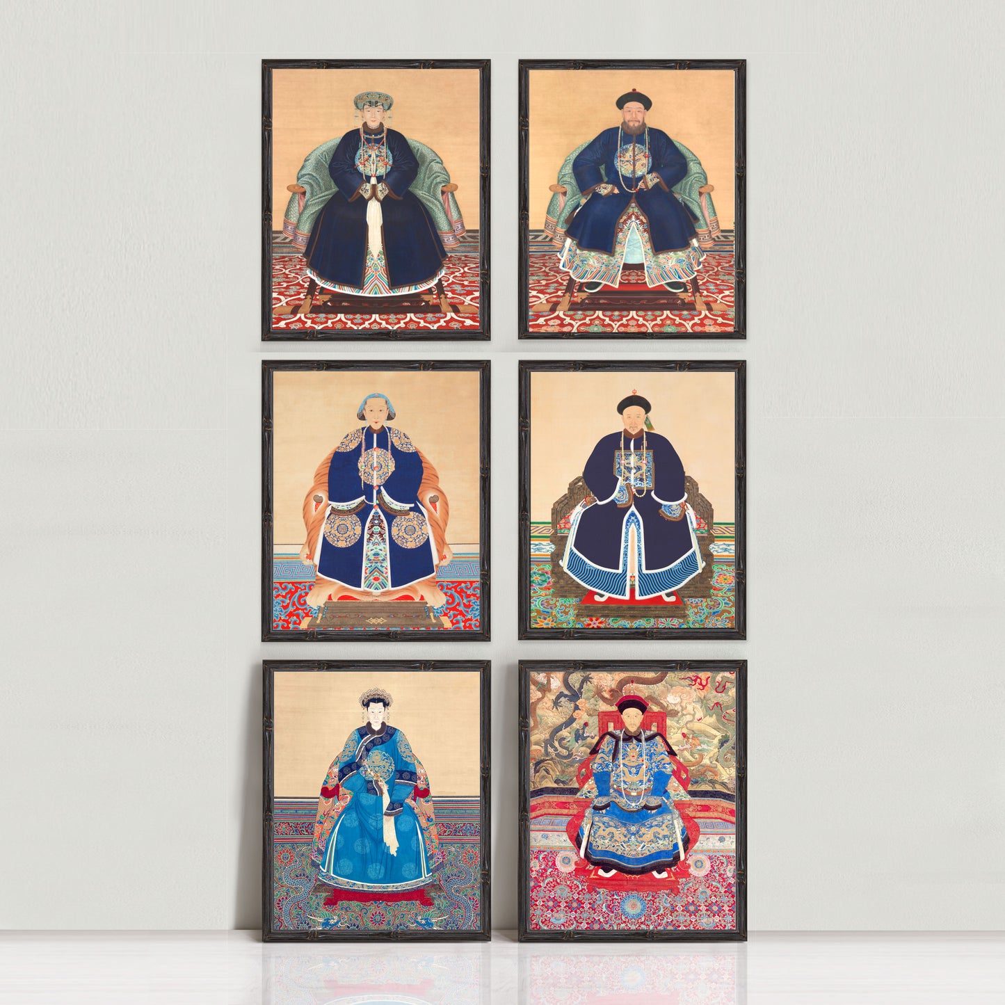 Chinoiserie art prints size chinese ancestor portrait antique artworks