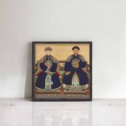 Vintage Chinese ancestor Prince and wife