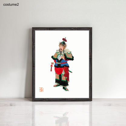 Vintage Chinese men in costume prints