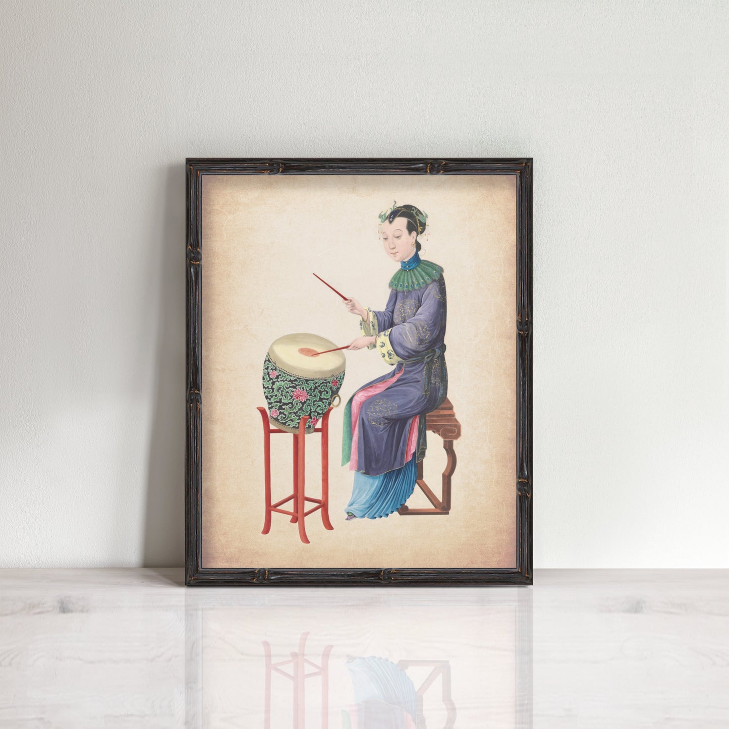 Vintage Chinese musician prints