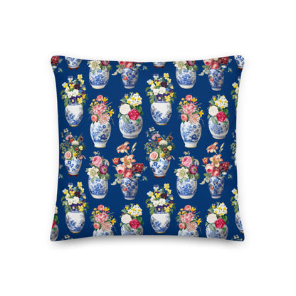 Floral ginger jar pattern cushion covers