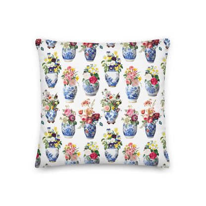 Floral ginger jar pattern cushion covers