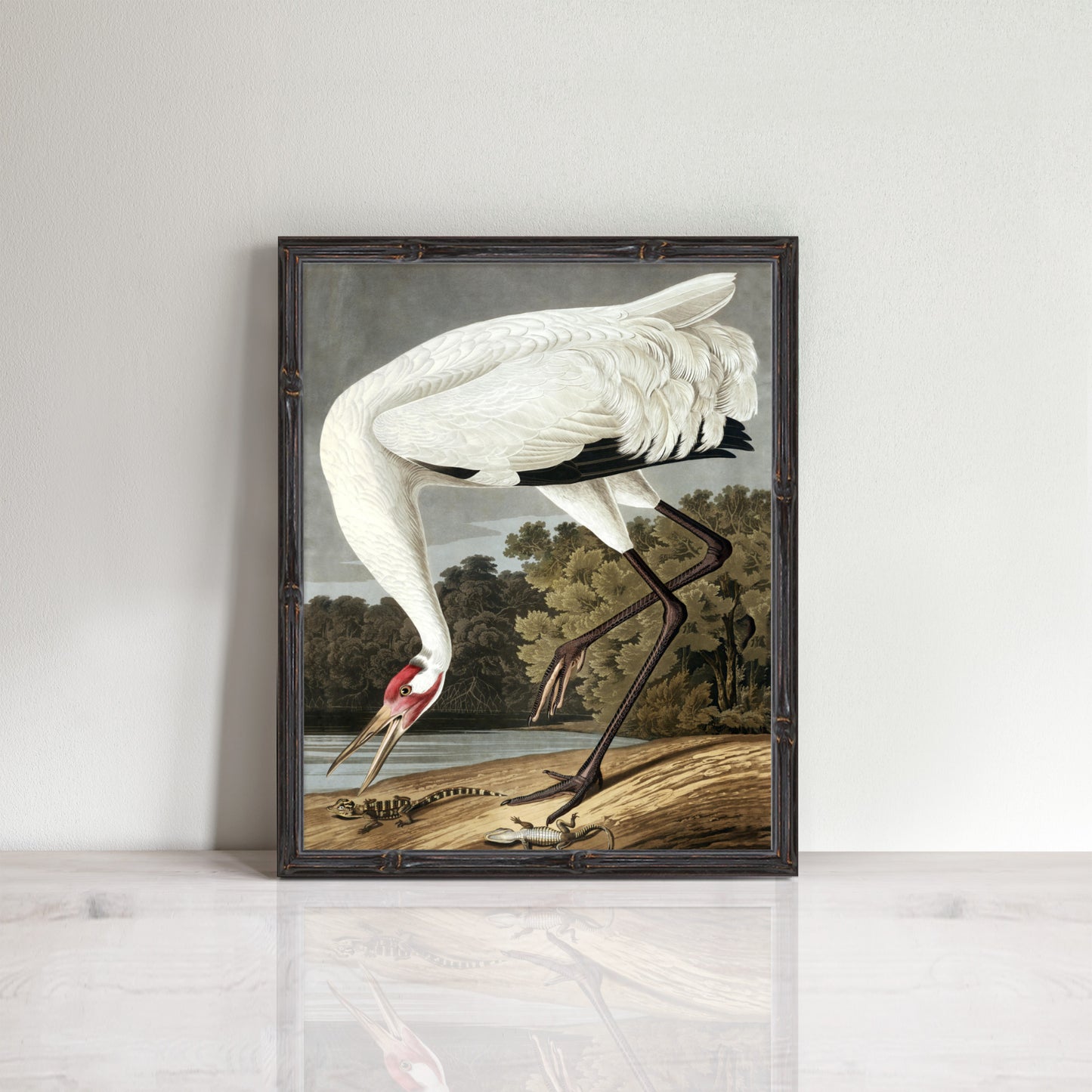 Hamptons style decor beautiful white crane print