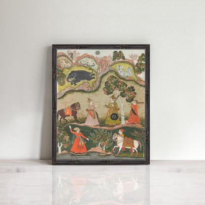 Vintage Indian art scene prints