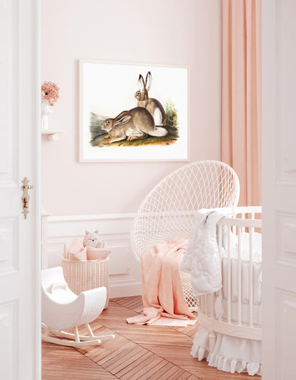 Vintage rabbits print