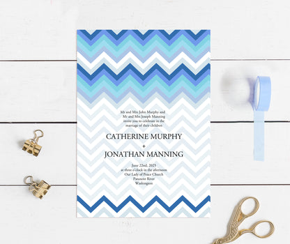 blue Chevron  invite 