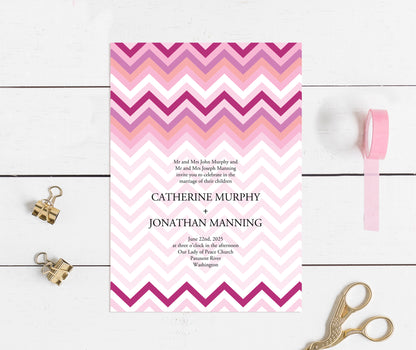 pink Chevron invite