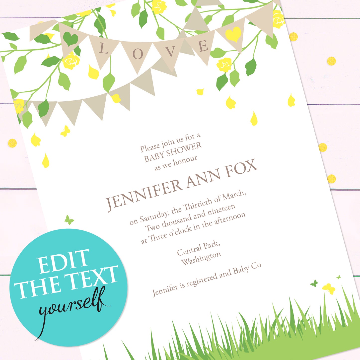 Garden fete invite - INSTANT DOWNLOAD PDF