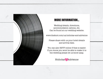 Record wedding invitation - PRINTABLE FILE