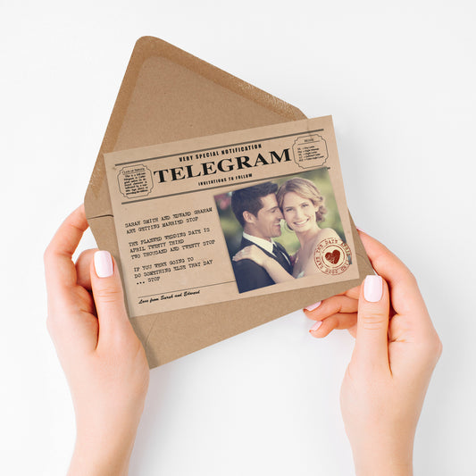 Telegram photo save the date - PRINTABLE FILE