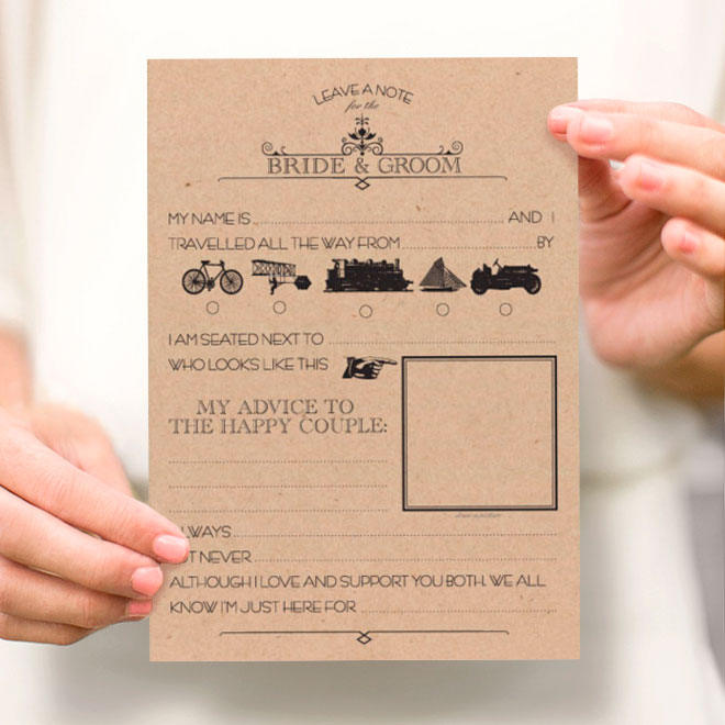 Leave a note for the bride and groom - INSTANT DOWNLOAD PDF