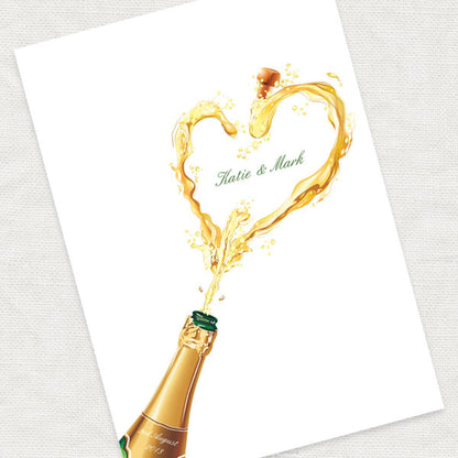 Champagne fingerprint guest book print